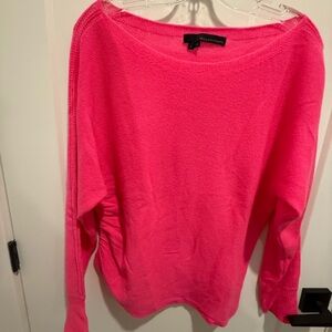 360 Cashmere Vibrant Pink Crew Neck Sweater